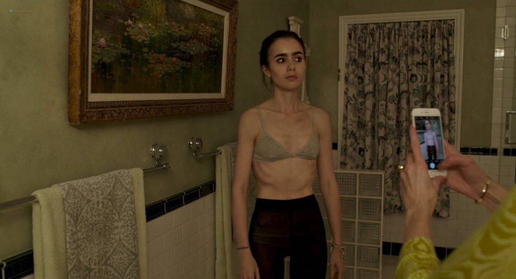 Lily Collins nude side boob - To The Bone (2017) HD 1080p Web (6)