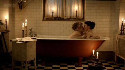 Claire Foy nude topless and lesbian kiss with Anna Wilson-Jones in - The Night Watch (2011) hd720p