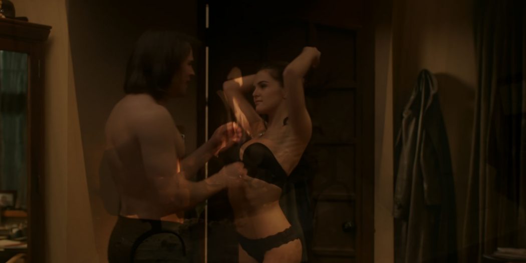 Zoey Deutch hot and sexy in black lingerie and some mild sex in - Vampire Academy (2014) HD 1080p BluRay (7)
