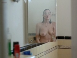 Angelina Jolie nude topless in the shower - Mojave Moon (1996)