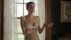 Allison Williams hot in bra and cute and Lena Dunham nude sex in the car - Girls (2016) S05E01 HDTV 720p (6)