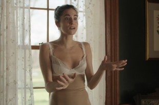Allison Williams hot in bra and cute and Lena Dunham nude sex in the car - Girls (2016) S05E01 HDTV 720p (6)
