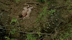 Laura Vandervoort nude but mostly covered in outdoor sex scene - Bitten (2014) s1e4 HD 720p