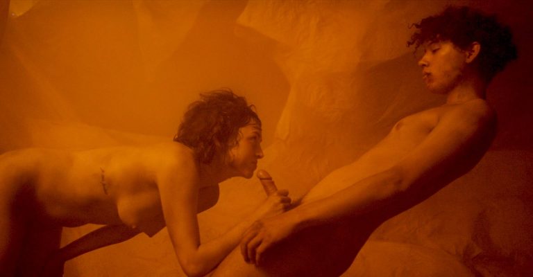 María Evoli nude explicit bj, piss scenes in Tenemos La Carne (MX-2016)