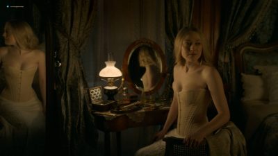 Dakota Fanning hot cleavage and Daisy Bevan sex - The Alienist (2018) s1e2 HD 1080p (5)