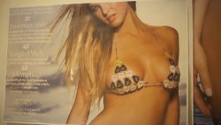 Emily Ratajkowski nude - Wears Nothing But A Guitar Pick Bikini Body Painting (2017) (11)