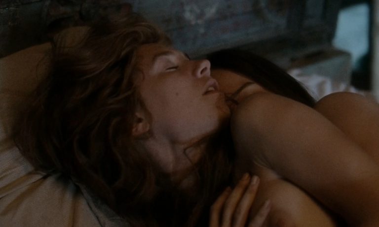 Vanessa Kirby nude topless lesbian sex with Katherine Waterston in The World to Come (2020) 1080p Web