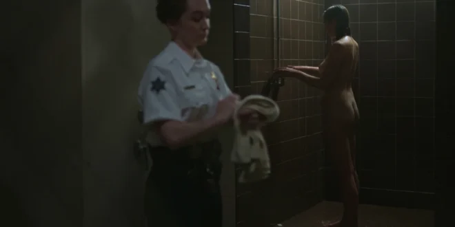 Elizabeth Olsen naked in thhe shower in Love Death 2023 s1e6 1080p Web 09