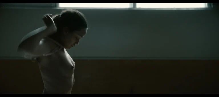 Laura López nude topless scenes in Blanquita (MX-2022)